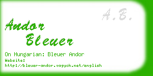 andor bleuer business card